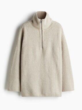 H&M Rib-Knit Half-Zip Sweater